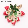 Fashion Fruit Red Strawberry Shape Brooch Women Clothes Accessories Gold Color Jewelry Pin Party