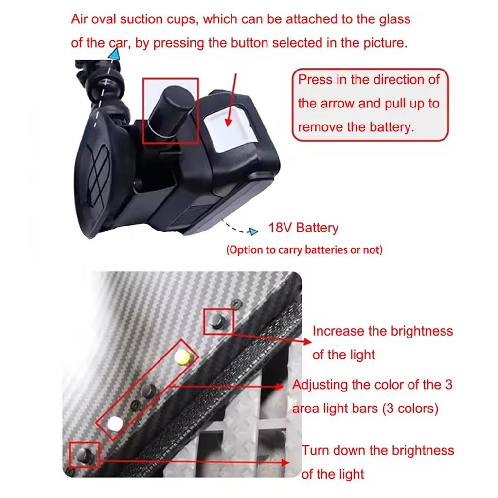 Большой PDR свет для удаления вмятин на автомобиле 60 см с двумя аккумуляторами 6000 мАч и док-станцией для быстрой зарядки, 12 стилей регулировки цвета света
