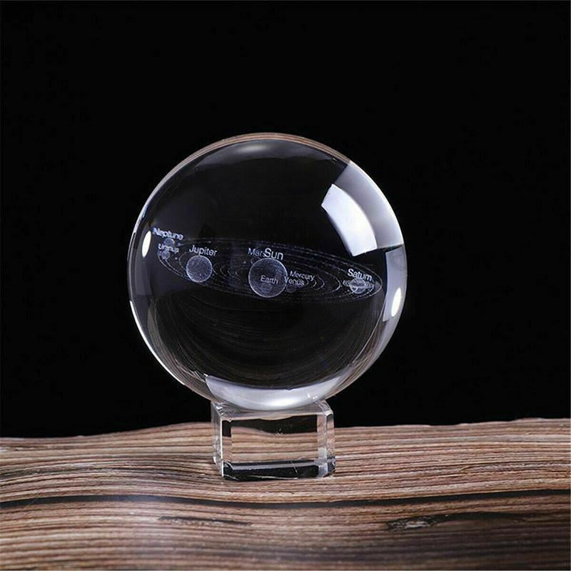 Solar Engraved Laser System Ball 3d Miniature Planets Sphere Glass Globe Decor
