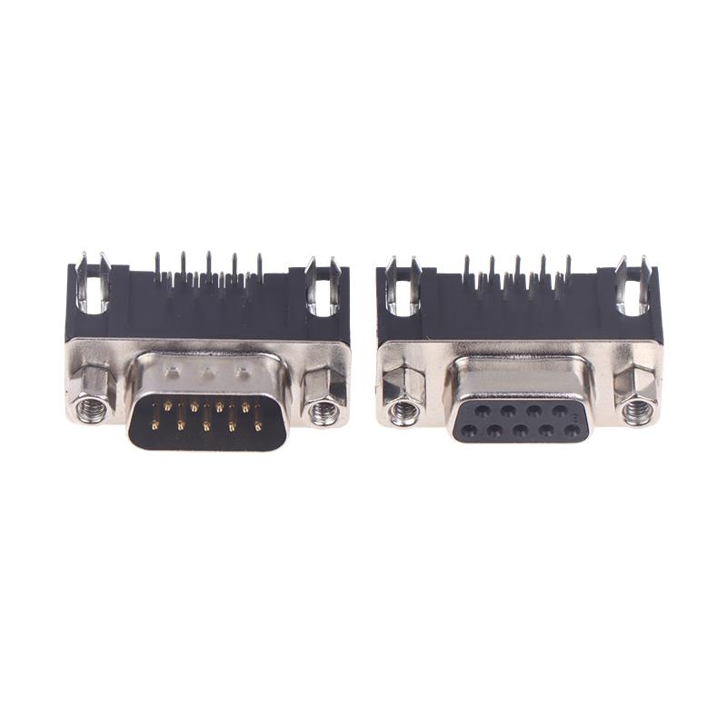 ГОРЯЧИЙ 10 шт. DR9 Разъем D-Sub 9 Pin Прямоугольный Приваренный Разъем RS232 90 Градусов Изогнутая Игла DR9