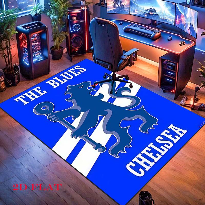 Футбольный Ковер Chelsea FC для Гостиной, Спальни, Дома, Декорация Дивана, Нескользящий Напольный Коврик для Игр Детей