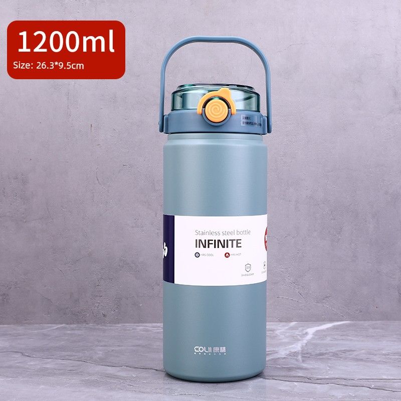 316 Stainless Steel Student Straw Water Cup, Popular Large-Capacity Thermos Cup, Outdoor Fitness Travel Water Bottle for Men and Women