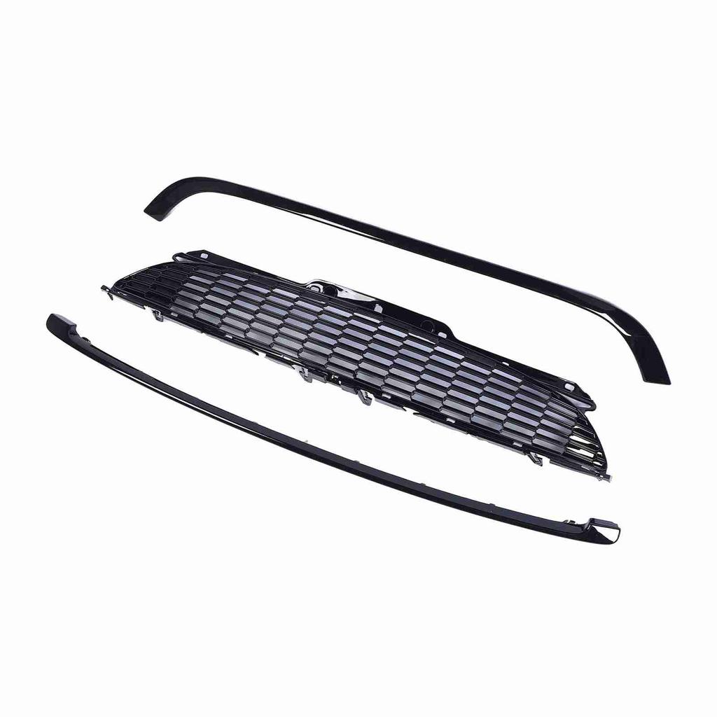 3PcsSet Glossy Black Front Hood Molding Grille Surround Cover Trim Kits for R55 R56 R57 R58 R59 S