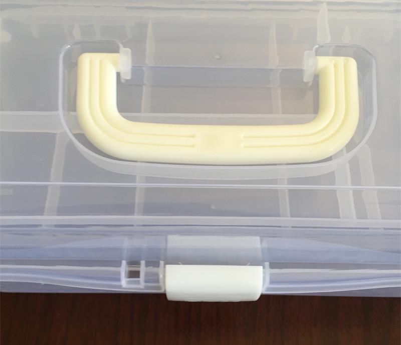 Extra Large Transparent Plastic Toolbox with Three Layers - Artist & Electrician Portable Folding Storage Box