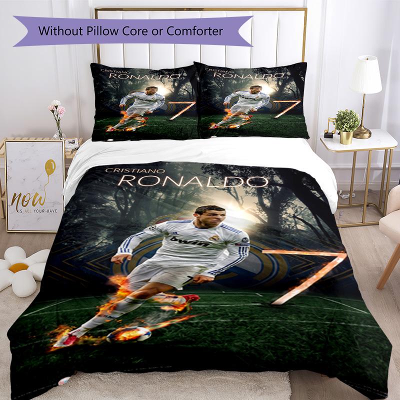 Постельное белье Cristiano Ronaldo Дышащий пододеяльник с наволочками Декорационное постельное белье для спальни Украшение для дома Подарок на день рождения