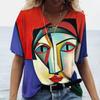 3D Digital Printed Short Sleeved Top for Women Fashionable  Casual Street Women V-neck T-shirt T-Shirts (women’s)