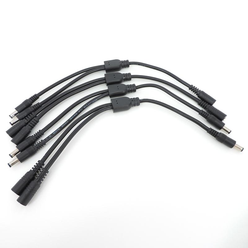 18awg 10A DC кабель питания 1 на 2 штыревых и 2 гнездовых разветвителя разъем 5.5x2.1 мм удлинитель для камеры видеонаблюдения 5.5 мм 12 В