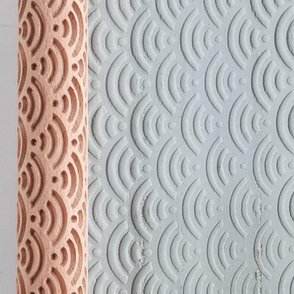 DIY Деревянный прижимной ролик Креативный рельефный скалка Керамика Искусство Глиняный ролик Инструмент для гончарного дела