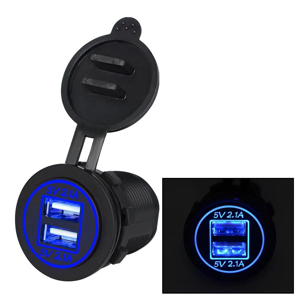 12/24 В двойной USB порт автомобильное зарядное устройство мотоцикл 5 В 4.2A зарядное гнездо водонепроницаемый быстрый адаптер для зарядки для транспортного средства лодки грузовика