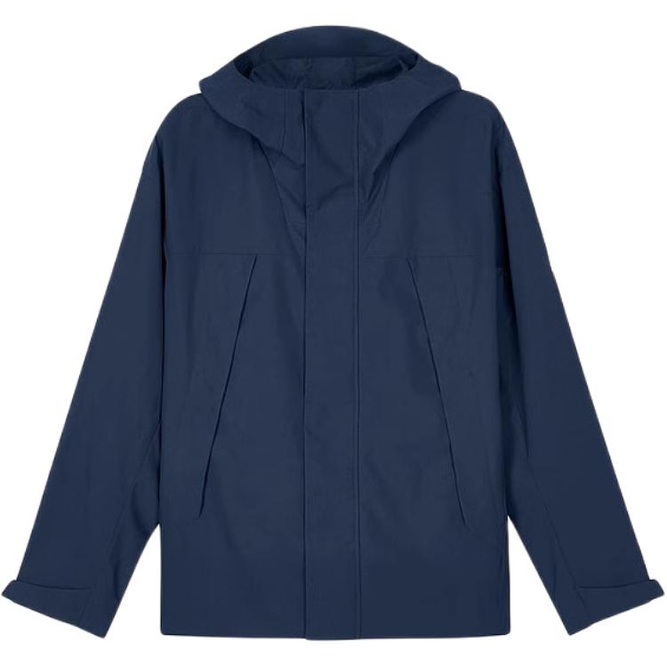 Skechers Мужская ветрозащитная водонепроницаемая куртка на молнии с капюшоном Jackets Navy L324M081-002Z