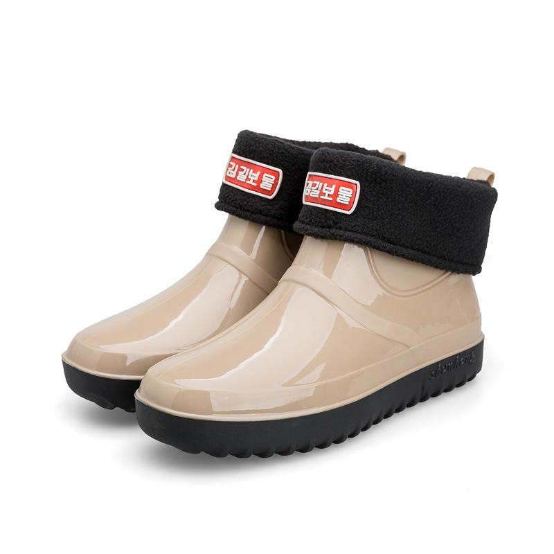 Модные непромокаемые сапоги со средней трубкой. Женская нескользящая водонепроницаемая обувь с низким берцем. Непромокаемые сапоги. Водяные сапоги. Непромокаемые сапоги. Женская автомойка. Кухонная резиновая обувь.