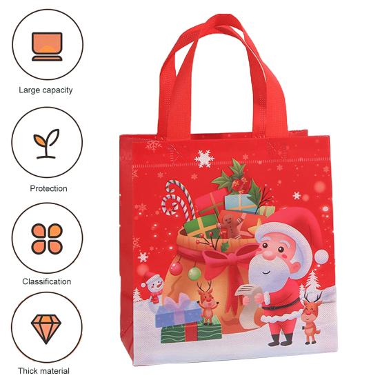 Сумки многоразовые сумки-тоут с узорами Санта-Клауса и снеговика для праздничного украшения вечеринки