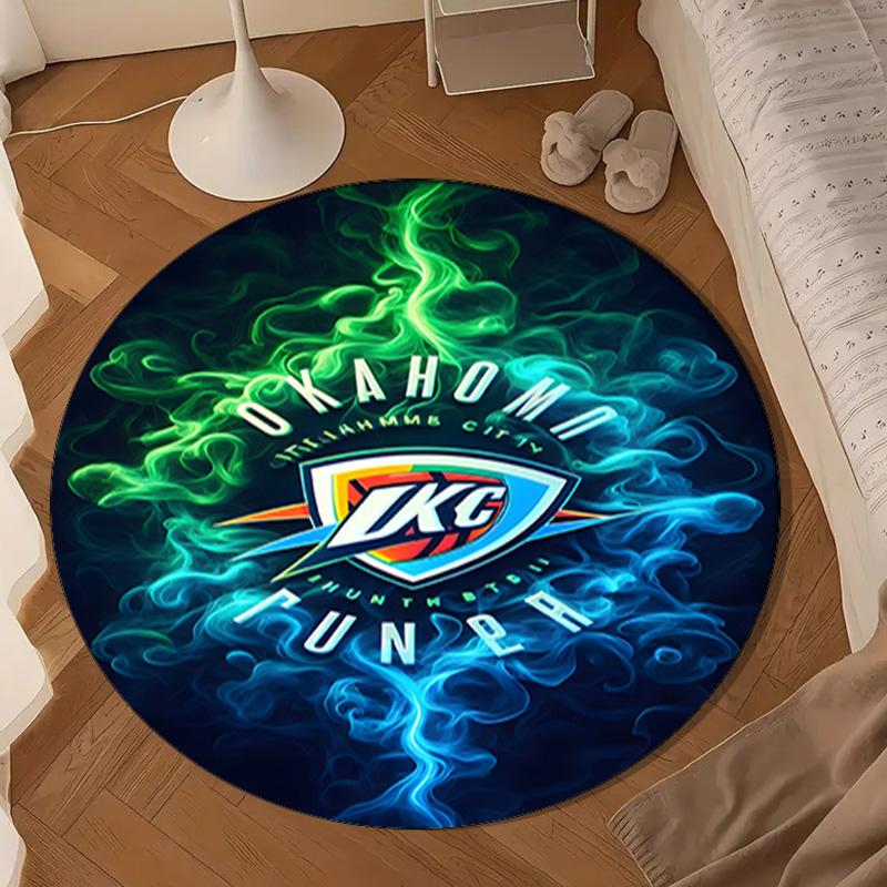 Thunder Basketball Team Round mat, Anti-slip Circle Carpet Chair rug For livingroom,Bedroom, doormat home decor Gift Christmas Gifts
