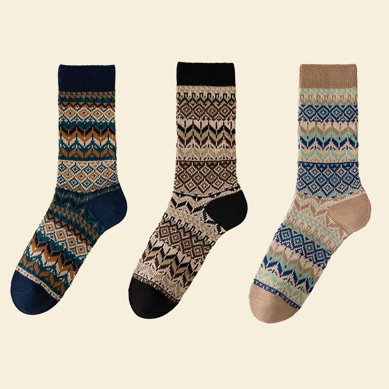 3 пары женских хлопковых носков, осенние и зимние теплые носки, толстые трикотажные носки Cabin Cozy Crew, мягкие носки, подарки для женщин, красочная мода