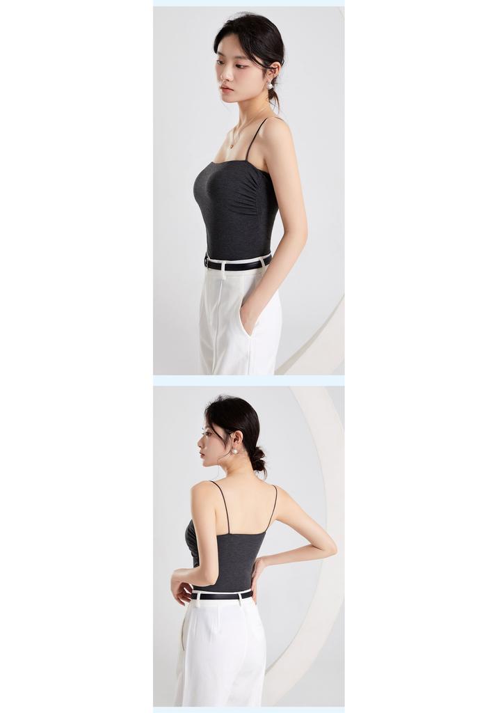 Strap top with chest cushion vest for summer wear, beautiful back yoga top, one neck underwear, anti glare flat bottom shirt