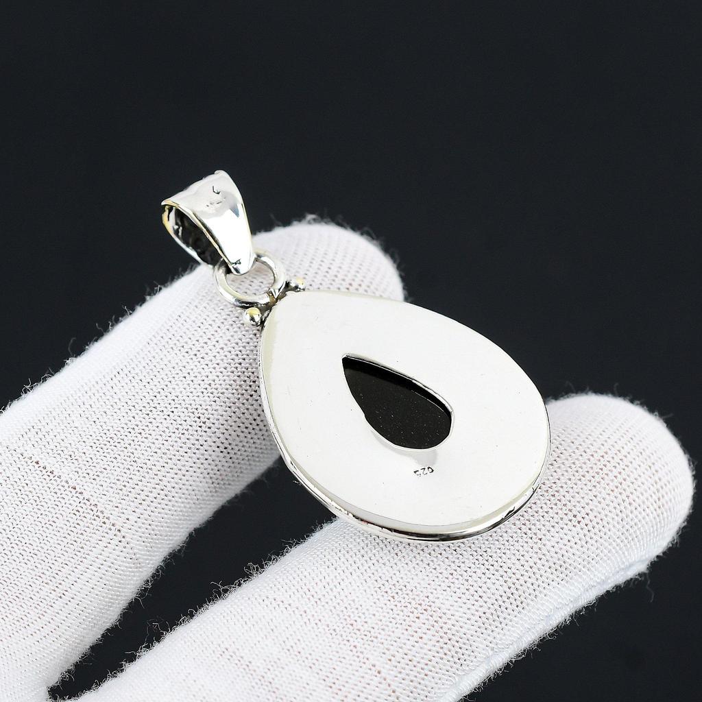 Blue Triplet Fire Opal Gemstone Handmade 925 Sterling Silver Jewelry Pendant Blue Triplet Fire Opal Gemstone Pendant For Gifts