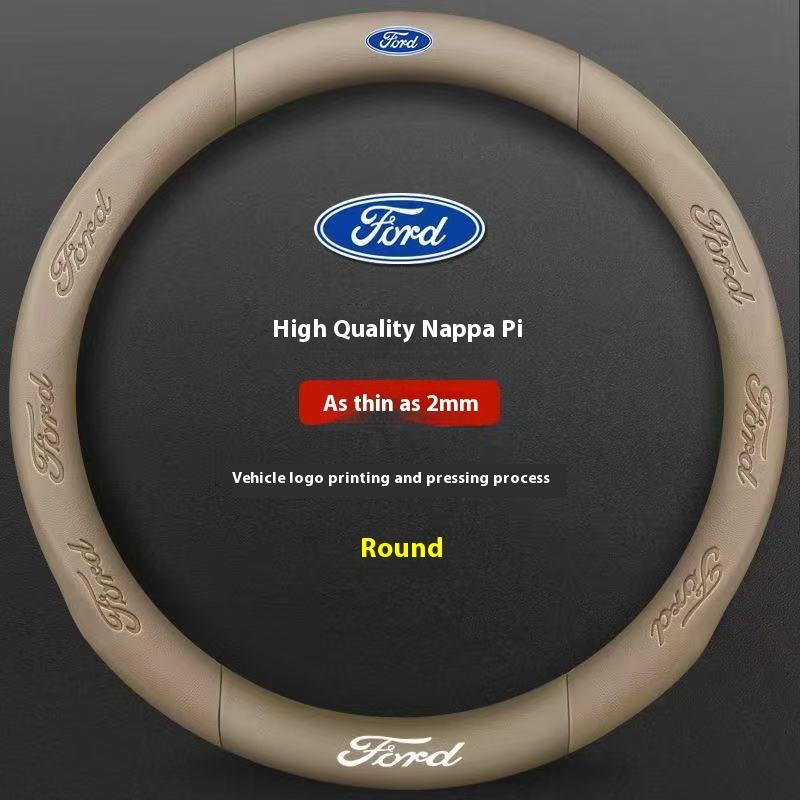 KKHK4 Car 3D Embossing Carbon Fiber Steering Wheel Cover Ford Mondeo F150 Fusion Mustang EXPLORER ESCAPE EDGE Fiesta Focus Kuga Ranger