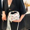 2025 New Fashion Cherry Print Single Shoulder Diagonal Span Portable Shell Bag Versatile Fashion Large Capacity Small Square Bag