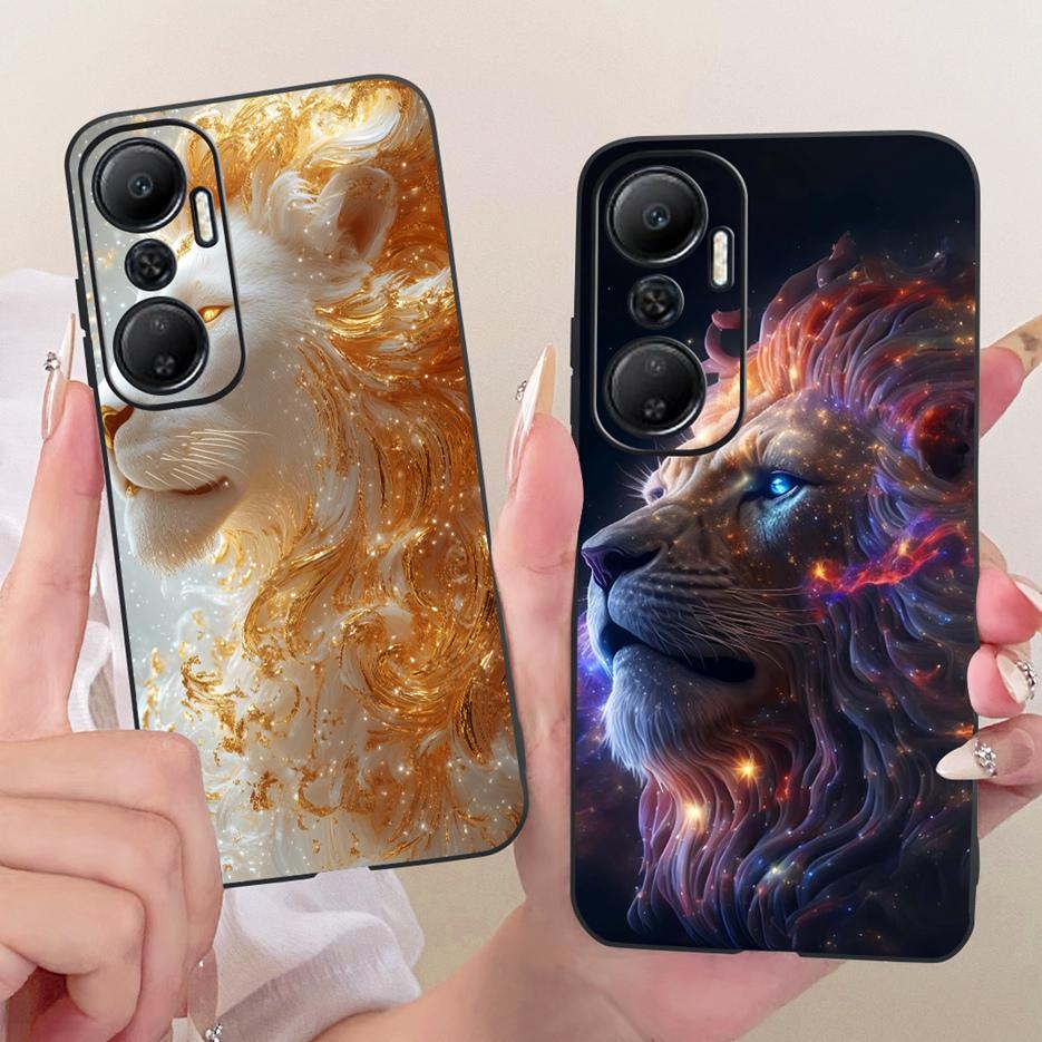 Чехол для Infinix Hot 20 Play 20i 20s Милый Лев Модный Расписной Чехол Мягкий ТПУ Чехол для Телефона Для Infinix Hot 20i 20S Hot20 5G Fundas