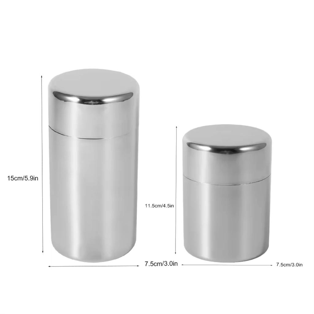Hot Sale Double Lid Tea Tin 400ml/550ml Stainless Steel Canister Moisture-proof Airtight Tea Can with Inner Lid Tea Caddy Tin