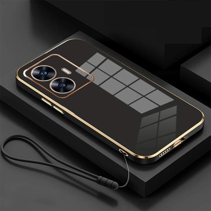 Чехол для Realme 12 OPPO Realme C67 10 11ProPlus C67 C55 C53 C35 C33 C31 C30 C30S C21, роскошная противоударная задняя крышка с квадратным покрытием