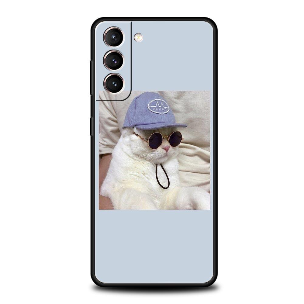Cute Puppy Cat Phone Case For Samsung Galaxy S24 S23 S22 S20 Ultra S21 FE 5G S10 S9 Plus S10E Soft Silicone Cover