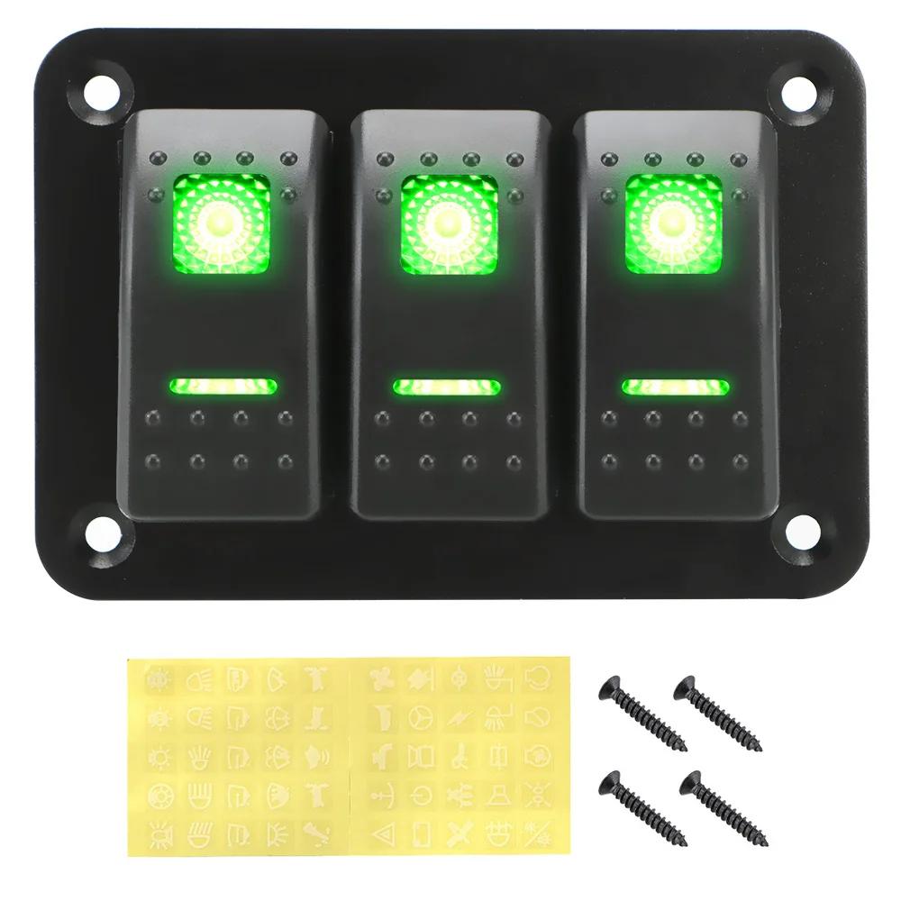 24V 12V for Caravan Switch Panel 3 Button Car Light Toggle For Boat Truck Trailer Marine Motorhome Campervan furgone Accessories