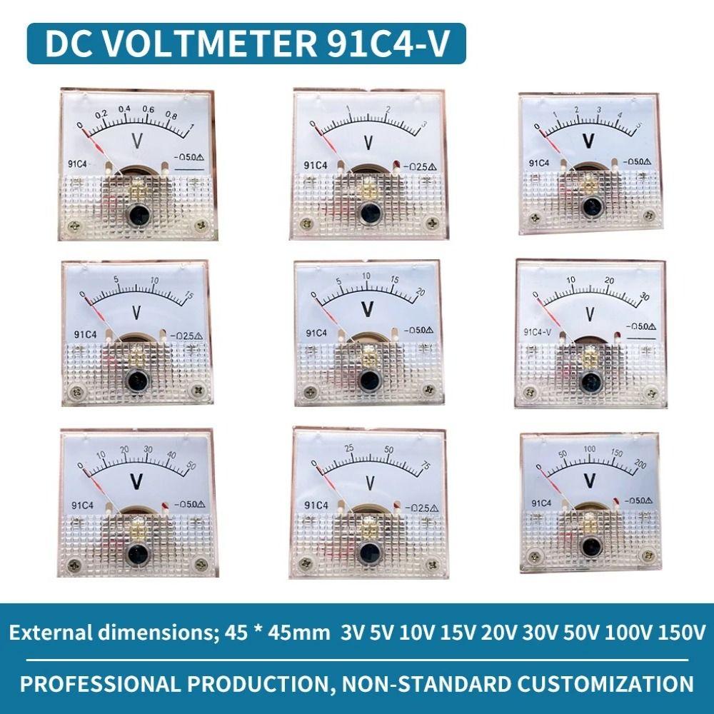 Квадратный указатель постоянного тока вольтметр постоянного тока 0-250 В аналоговый панельный индикатор напряжения физическая лаборатория