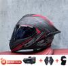 Full Face Motorcycle Helmet With External Bluetooth Module Men Women Large Rear Wing Sport Style DOT Approved