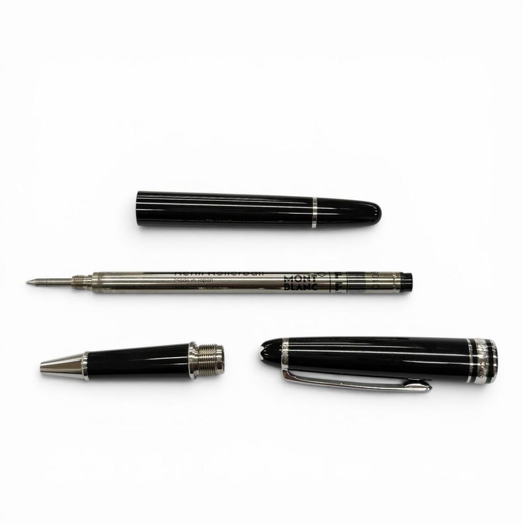 Great MONTBLANC Ballpoint pen Meisterstück Classic Platinum Line black mens Used