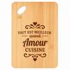 Planche À Découper - PLANETEE - Meilleur Quand Amour Cuisine - Bambou - 30x20x1 Cm - Cadeau Gravé