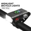 Double T6 Bicycle Aluminum Alloy Headlights, High Lumens, Far and Near Light, Outdoor Riding Lights, USB Charging Front and Rear Lamp Sets.