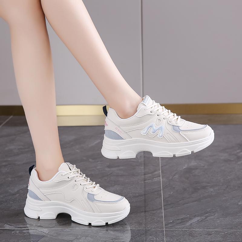 CRLAYDK Designer Sneakers for Women Platform PU Leather Fashion Ladies Shoes Sports Lace Up Workout Casual Walking Tennis