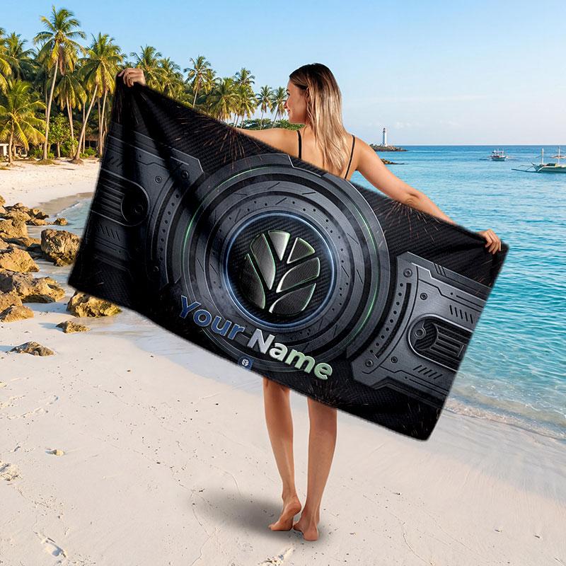 New Holland Customized Name Text Beach Towel, Soft Absorbent Towel Beach Pool Travel Personal Gift