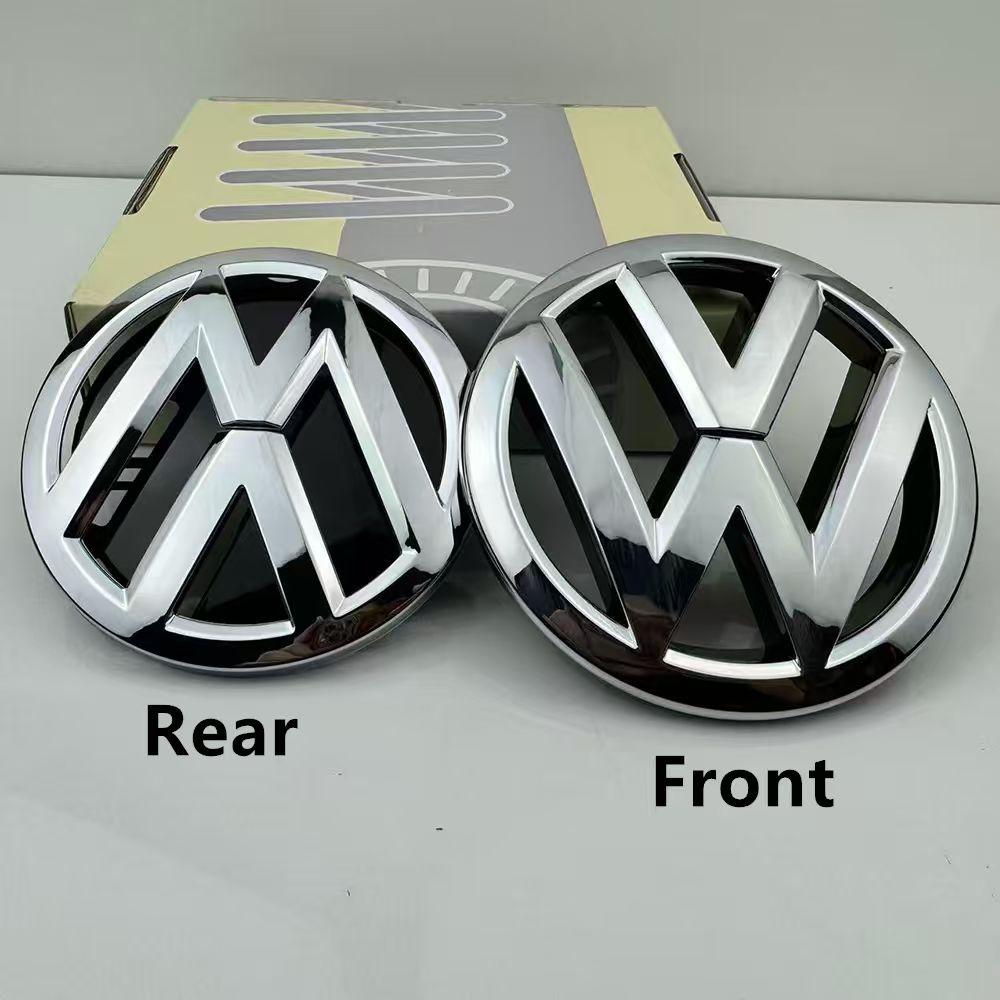 2026 Hot 2pcs 120mm 110mm Car Logo Emblem Hood Front And Rear Tail Mark Rear Badge 6R0853600A Accessory For VW Polo 2011 2012 2013