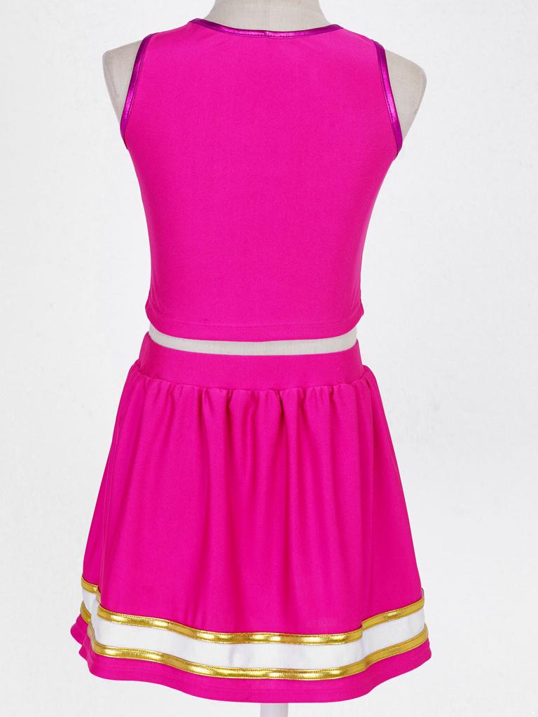 Сценический костюм для старшей школы, униформа Черлидинга на Хэллоуин, нарядное платье для косплея, детский комплект из 2 предметов, танцевальный комплект для школьницы