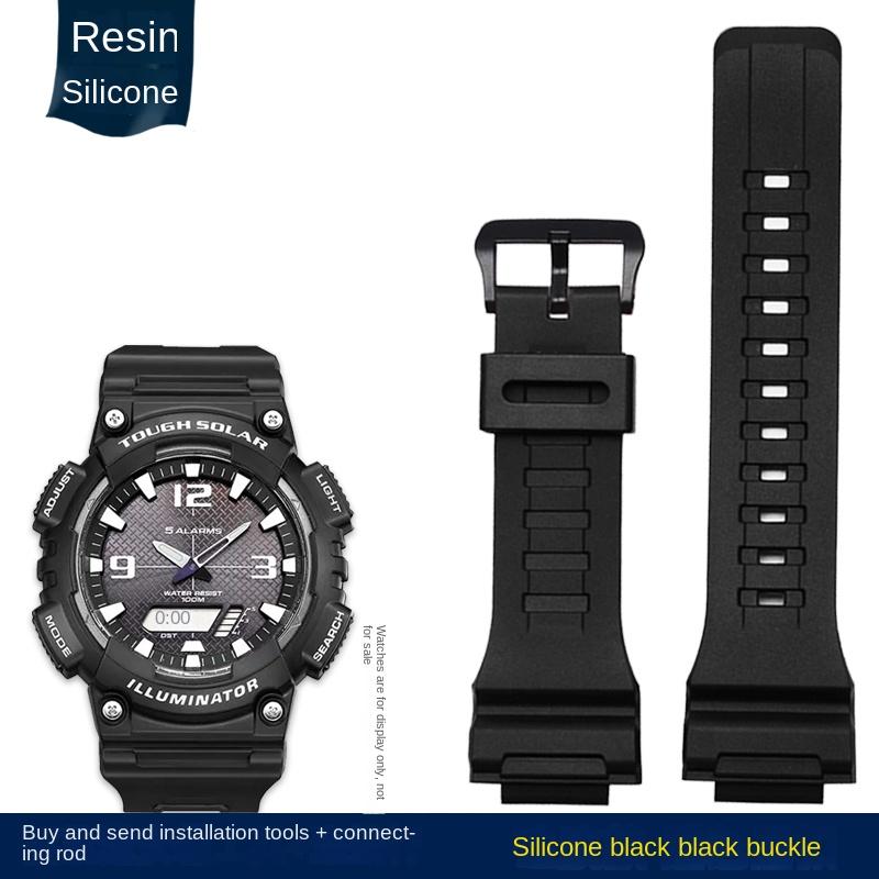 16 мм 18 мм Выпуклый Для мужских часов Casio Ремешок для часов AQ-S810W AEQ-110W MCW-200 Спортивный Дышащий нейлоновый холщовый ремешок для часов Смоляной силиконовый ремешок