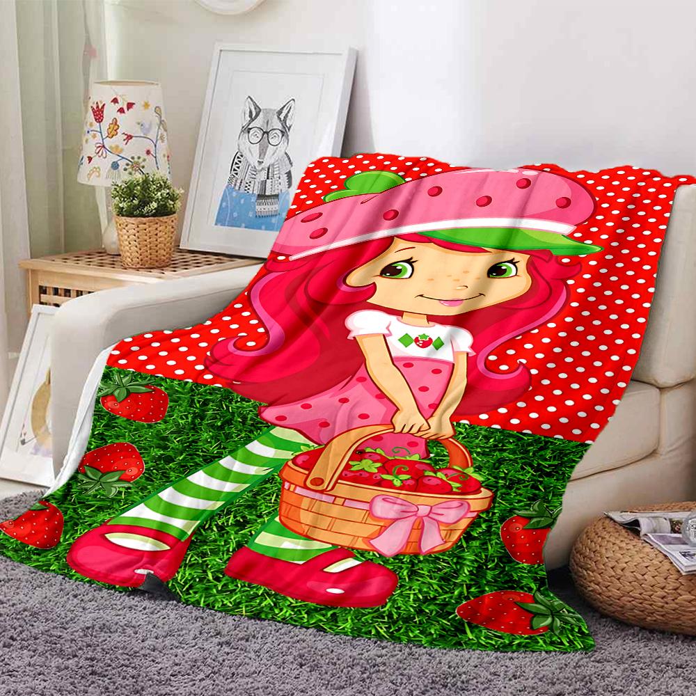 1Pc Strawberry Party Invitation Blanket For Couch Bed Plush Cozy Fuzzy Blanket Super Soft Warm Blankets For Fall And Winter 0918254