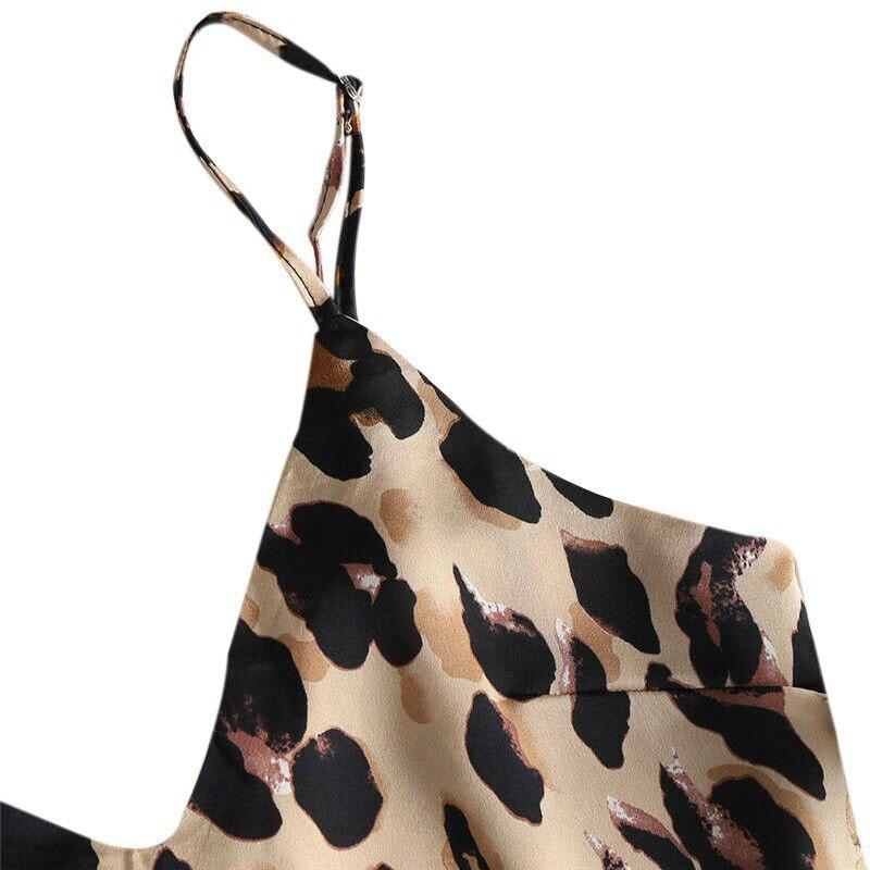 Женские пижамы, шелковая ночная рубашка с леопардовым принтом, большие размеры, домашняя повседневная пижама на слинге