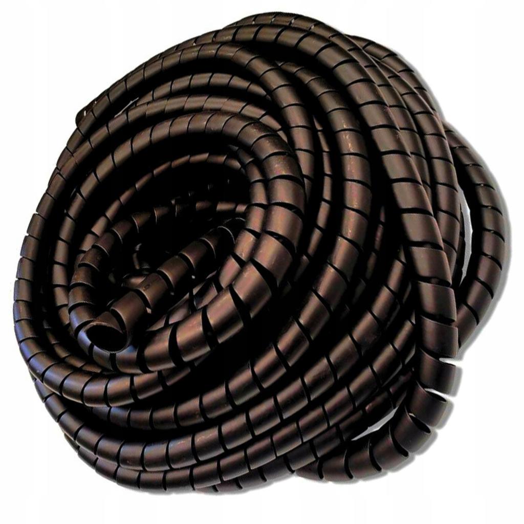9-13mm czarna osłona przewodów - węży - spiralna - sprężynowa pvc - 1metr