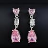 Exquisite Pink Zircon Waterdrop Earrings for Women - Early Spring Collection