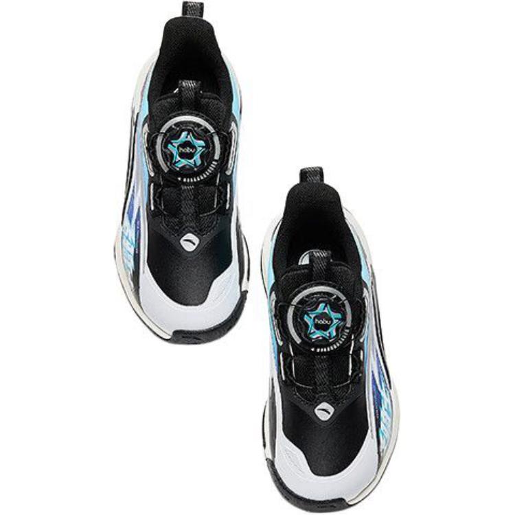 Anta Kids Fly Knight 8.0 Comfortable Physical Test Non-Slip Wear-Resistant Low-Top Running Shoes Kids Running Shoes Black White 312449963N-4