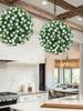1PC Decorative Balls Artificial Flower Ball Faux Flowers 20cm Artifical Plant Ball with Eucalyptus for Backyard Balcony Garden Wedding and Home Decor