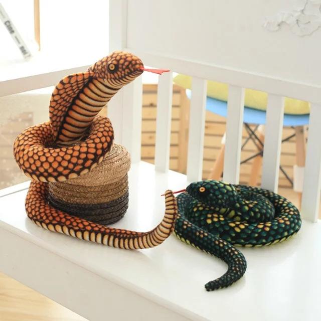 1pc 130cm Simulation Funny Snake Evil Plush Toy and Python Snake Soft Stuffed Lifelike Child Kid Friend Trick Gift