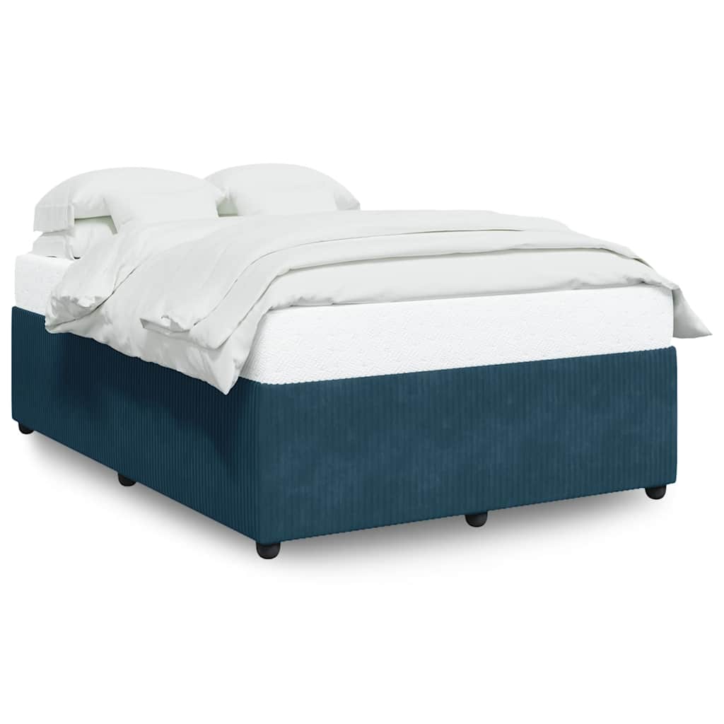 Bed Frame Blue 140x190 cm Velvet
