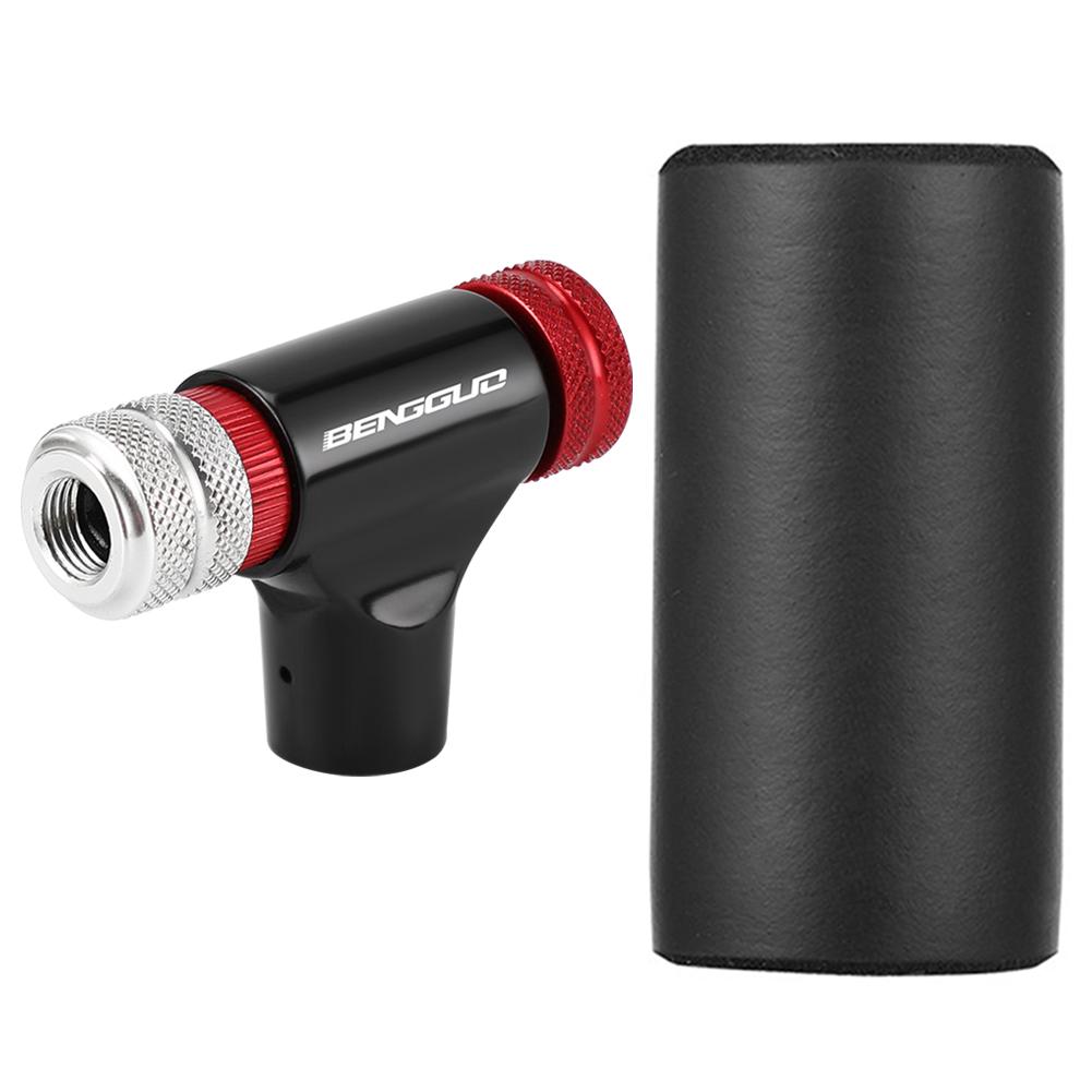 Накачка велосипедных шин CO2 Насосы CO2 Головка для накачки Алюминиевый сплав Инструмент для накачки велосипедных шин Мини-велосипедный CO2-инжектор Велосипедные аксессуары