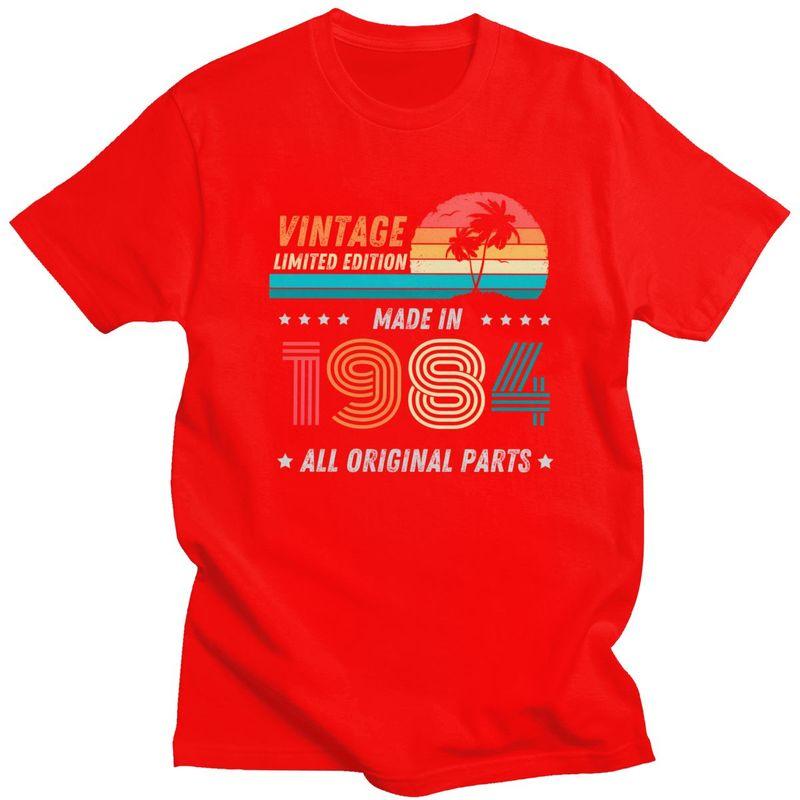 Vintage Limited Edition Made In 1984 T Shirt for Men 100 Cotton 41th 41 Years Birthday Tshirt Short Sleeve Tee Shirt Clothing
