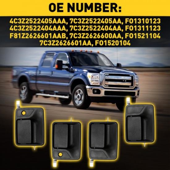 Exterior Door Handle Set LH RH for Ford F250 F350 Super Duty F450 F550 1999-2016