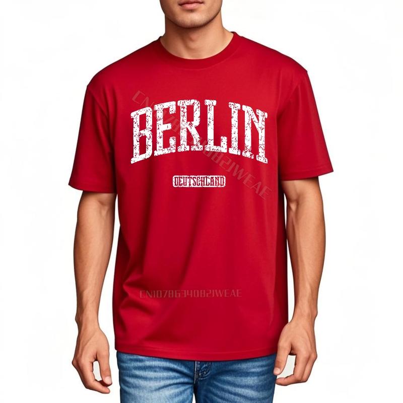 Unisex teeshirt Soft Fashion Tshirt Berlin Print On Black Shirt Travel Unisexs Tshirt Hiphop Classic Tshirt Short sleeve
