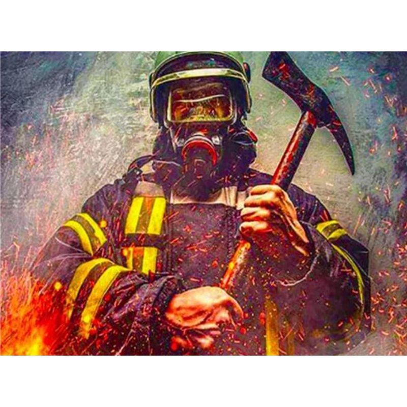 Fire Fighting Hero 5d Diamond Painting Full Drill Round Diamond Mosaic  Embroidery Handmade For Adult Children Gift